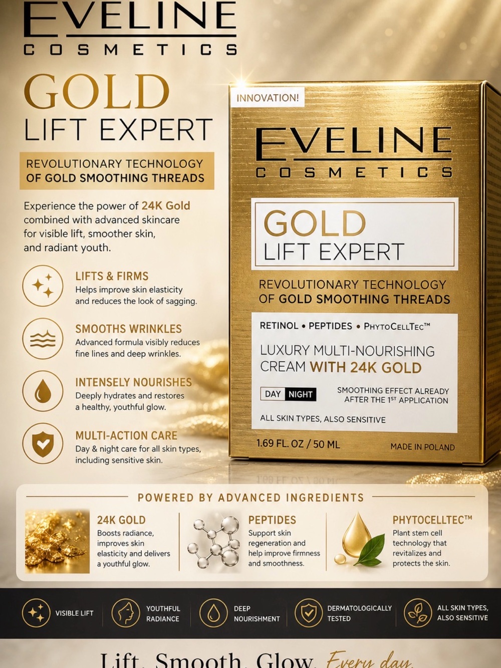 Eveline Cosmetics Gold Lift Expert Luxury Multi-Nourishing Cream